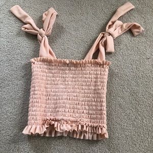 BooHoo Smocked Crop Top